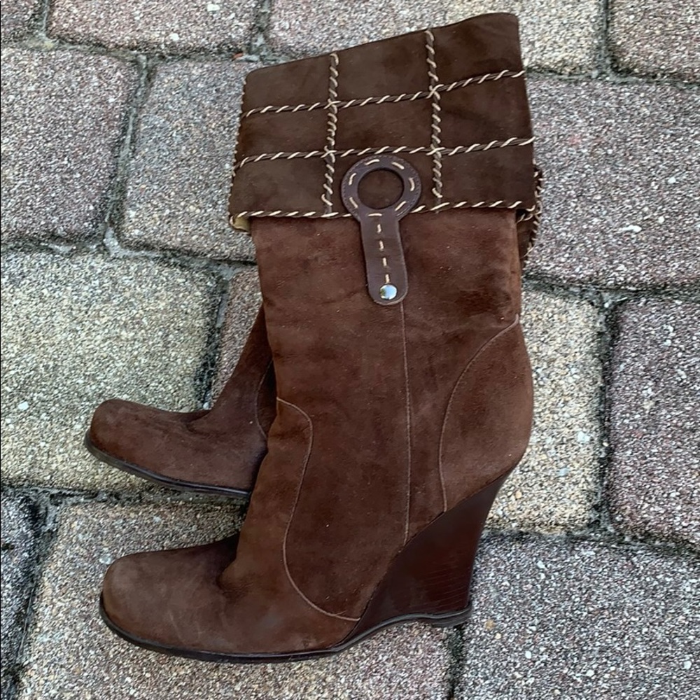 Vince Camuto Patchwork Suede Boots - image 1